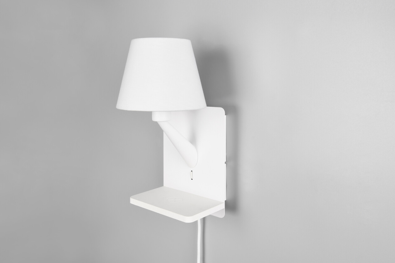 Lampa de perete Comfort, TRIO, 16x18x31 cm, 40W, 1x E14, metal, alb mat - imagine 7